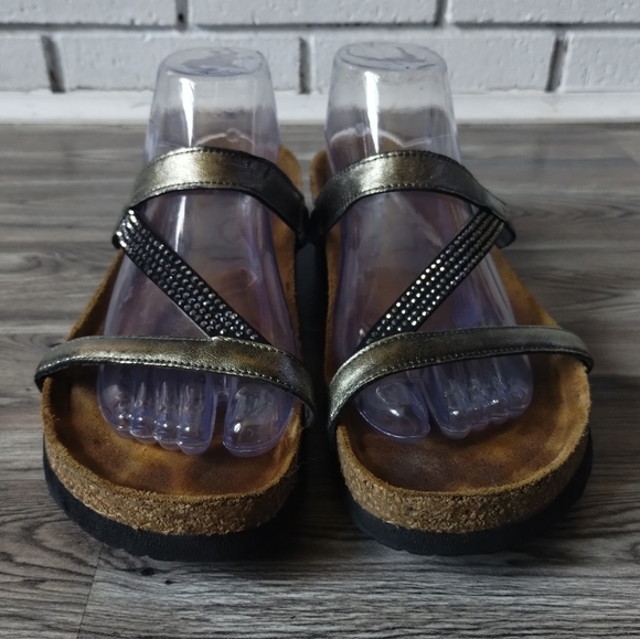 NAOT Hawaii Leather Wedge Sandals Shoes Women's Size 41 US 10 - Picture 2 of 4